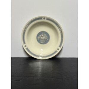 Vtg Della Robia Homer Laughlin Bowl 8.5 In Blue Gray Fruit HLCDERO